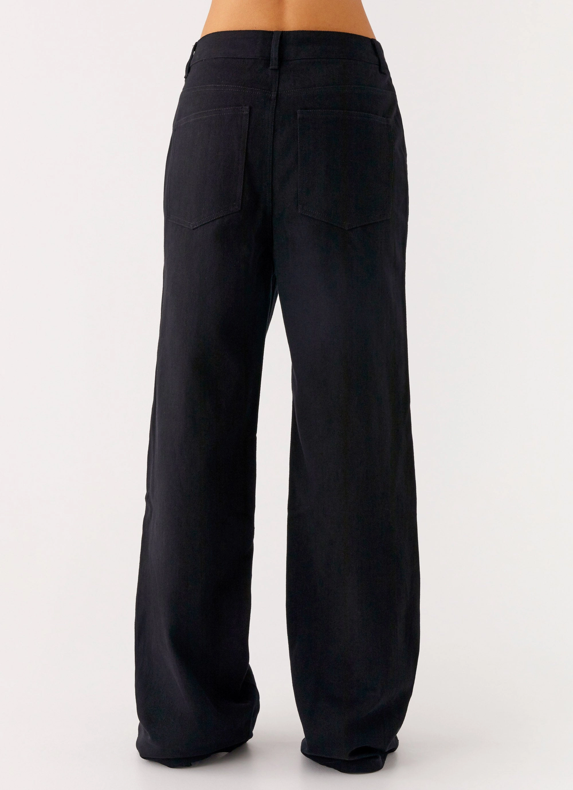 Stylish Daily Wear Parent Style Back Again Straight Leg Denim Jeans - Black