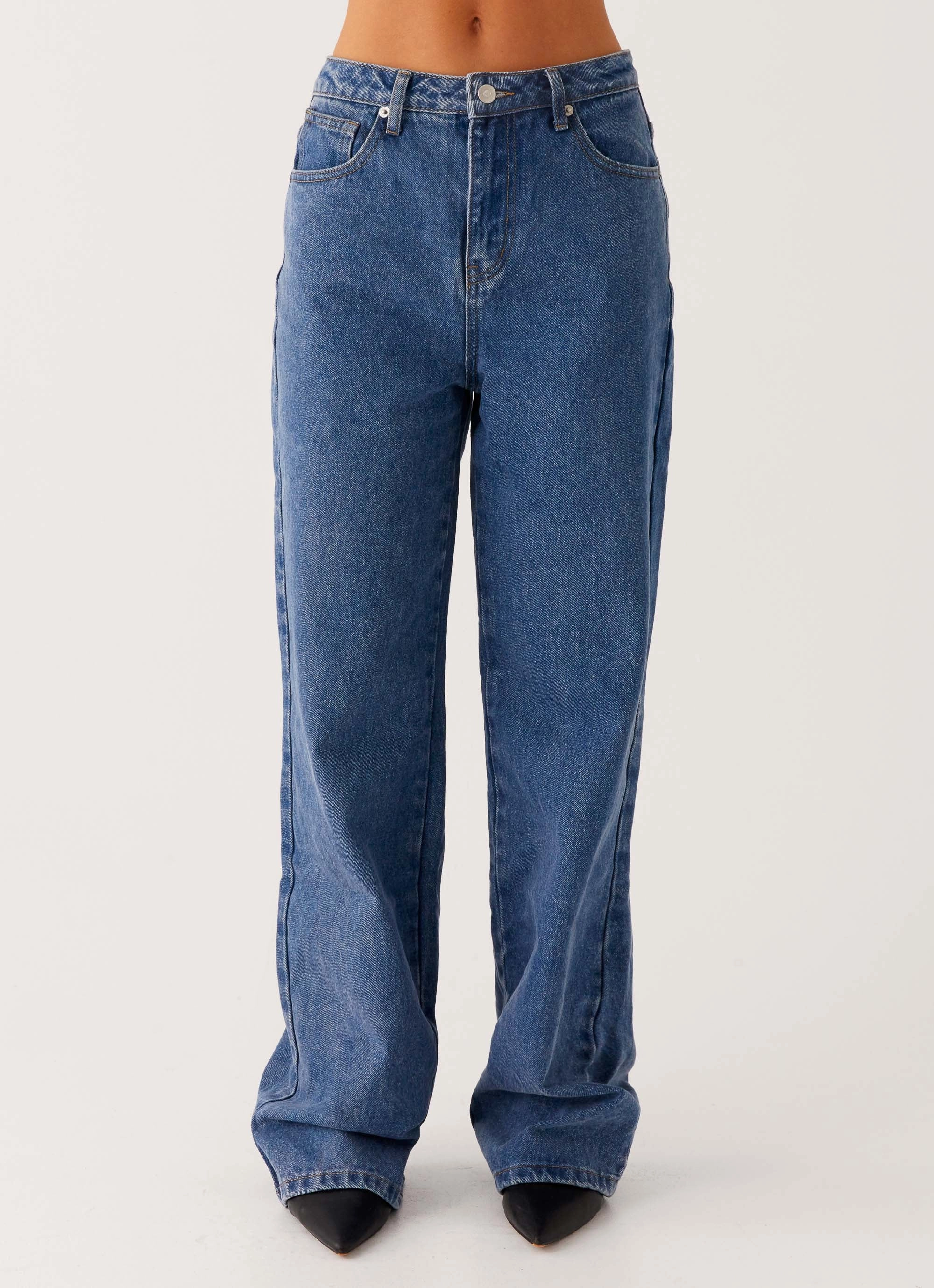 Spring Mood Slim Back Again Straight Leg Denim Jeans - True Blue