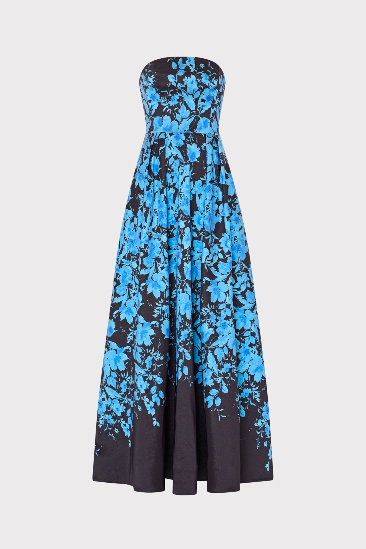 Winona Flower Strapless Gown Satin Fabric Farm Scene