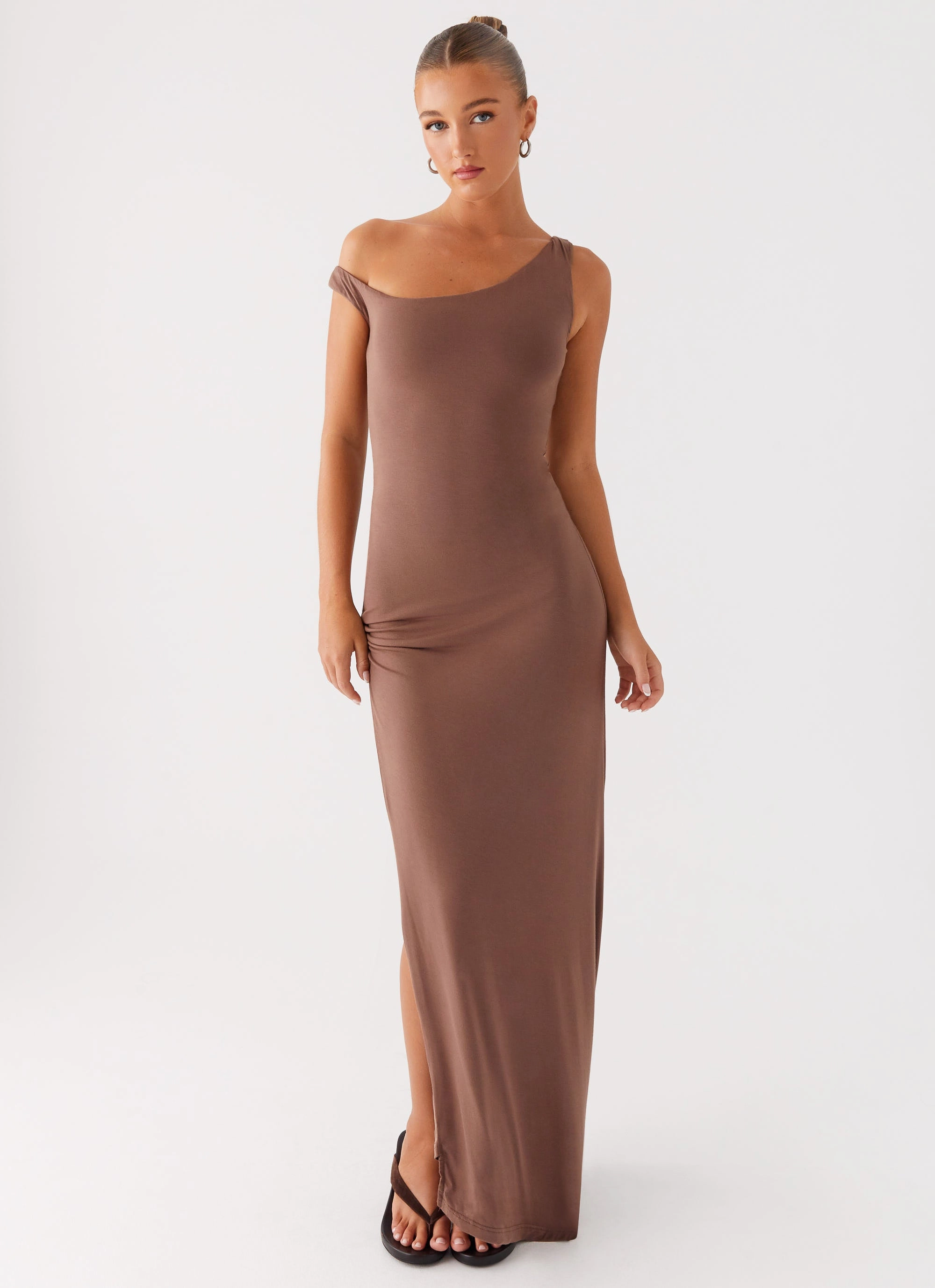 Dalla Maxi Dress - Dark Chocolate Silky Surface