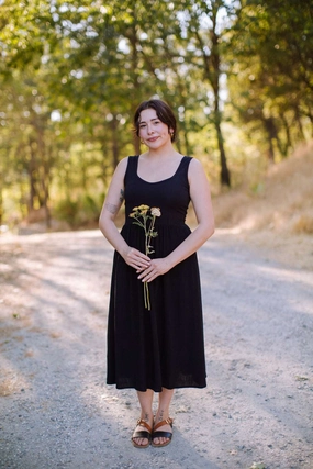 BiasCutSilhouette Josephine Dress in Black