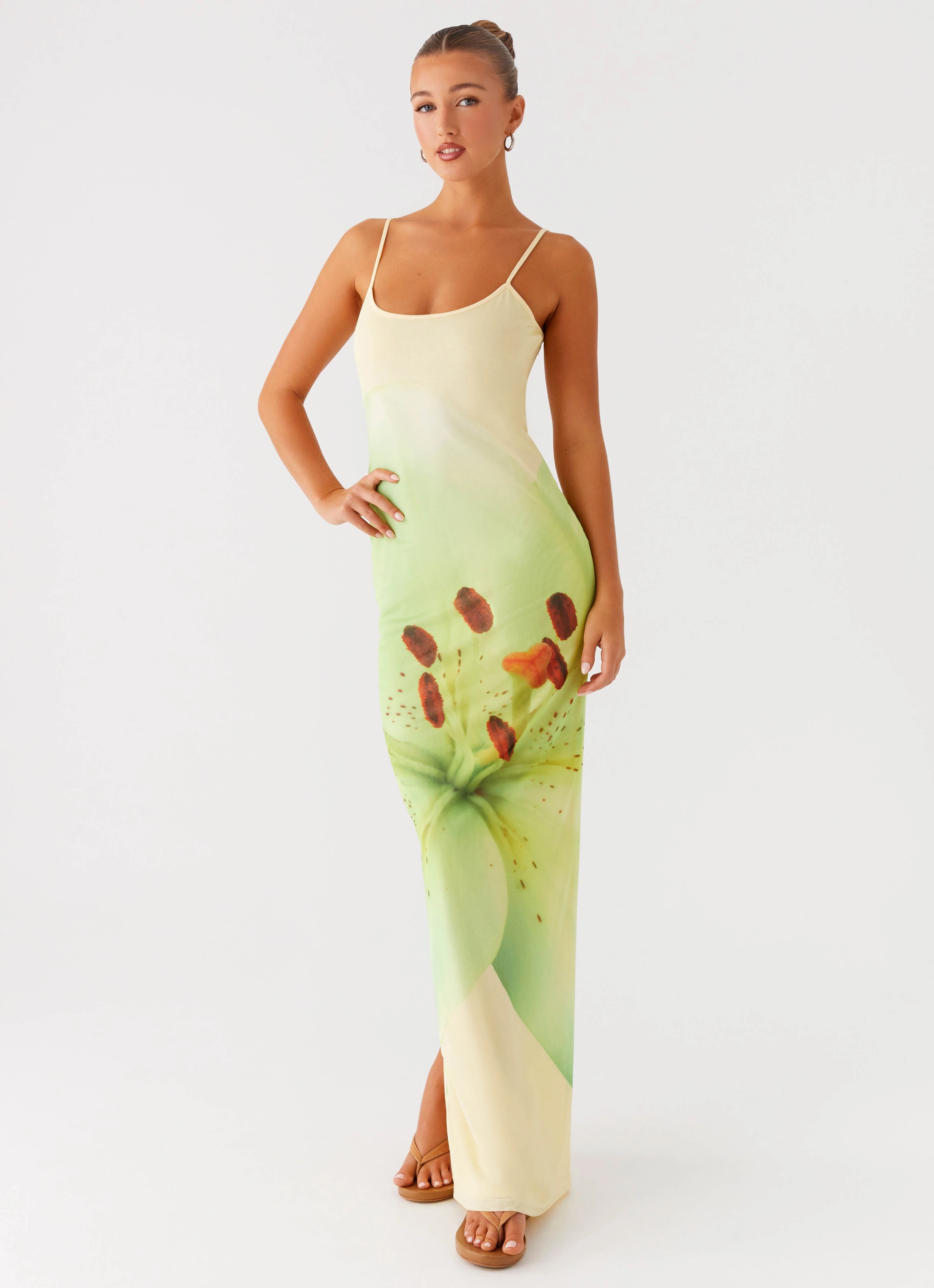 Feminine Vibe Bad News Mesh Maxi Dress - Yellow Lily