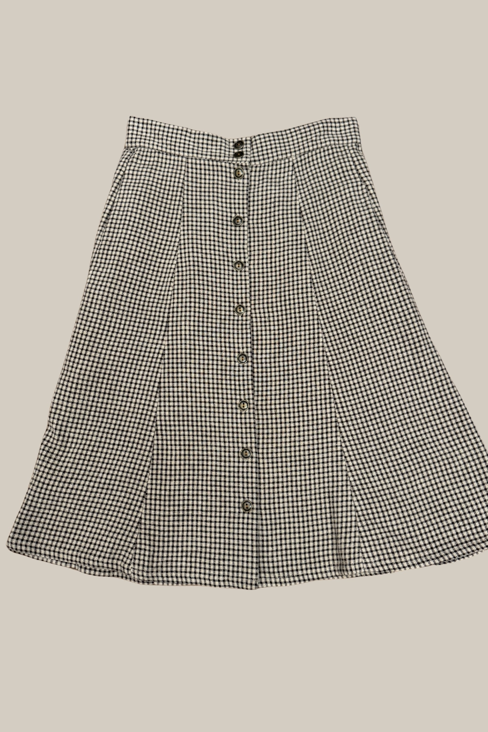 Bae Skirt in Black & Oat Cotton Gingham Quick Movement Wear