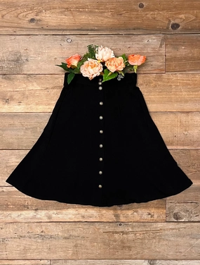 Bae Skirt in Black Challis Slim Fit Design