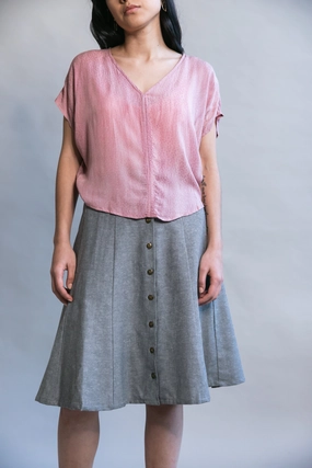 Bae Skirt in Taupe Linen Quick-Dry Fabric Comfy Feel