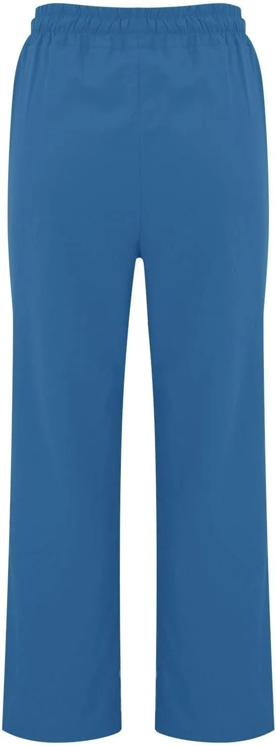 Baggy Linen Pants Women Drawstring High Waisted Straight Wide Leg Pants Lightweight Beach Trousers with Pockets