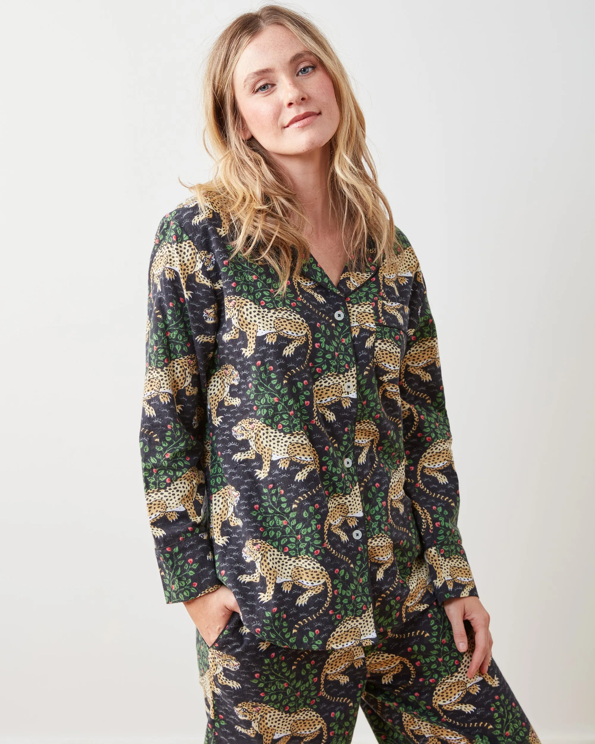 Bagheera - Lightweight Flannel Long PJ Set - Ink