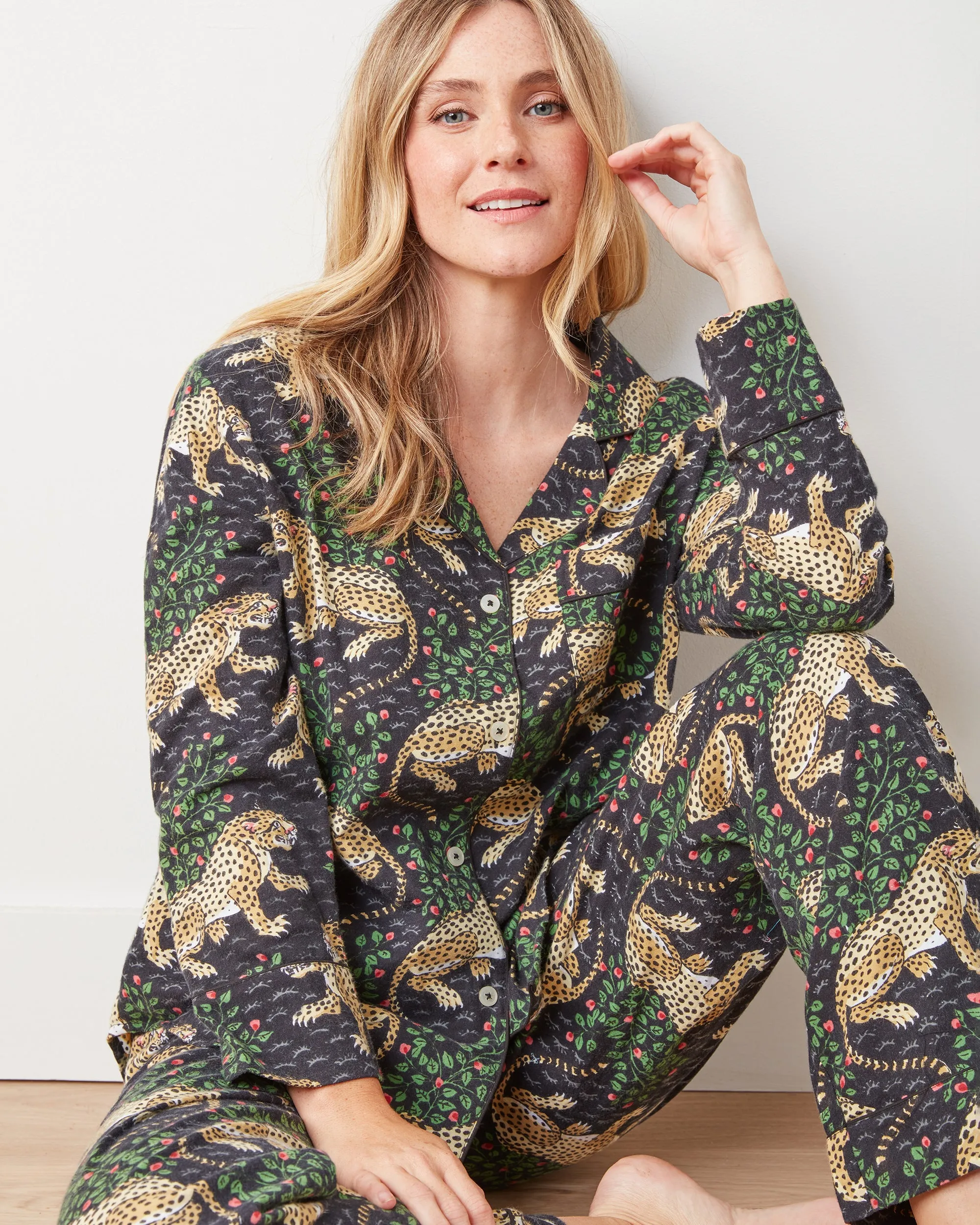 Bagheera - Lightweight Flannel Long PJ Set - Ink