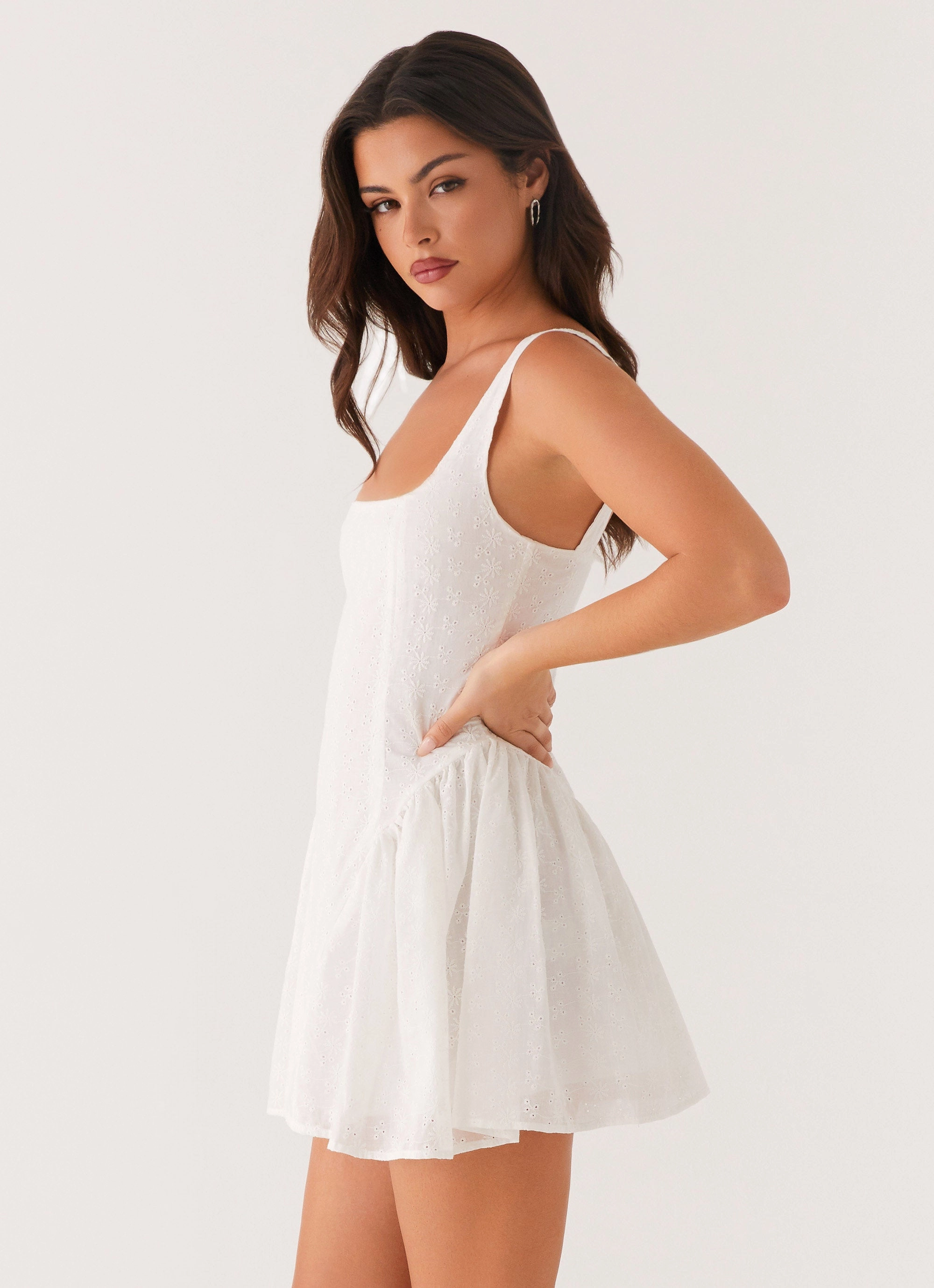 Alyssa Mini Dress - White Smart Casual