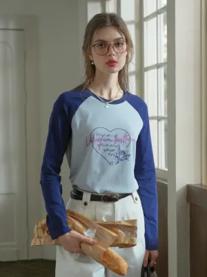 ??Final Sale??Isla Valentine's Day Long Sleeve T-Shirt - Blue Layered Collar System FlexFoamInserts