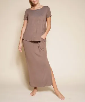 BAMBOO classic maxi skirt with pockets