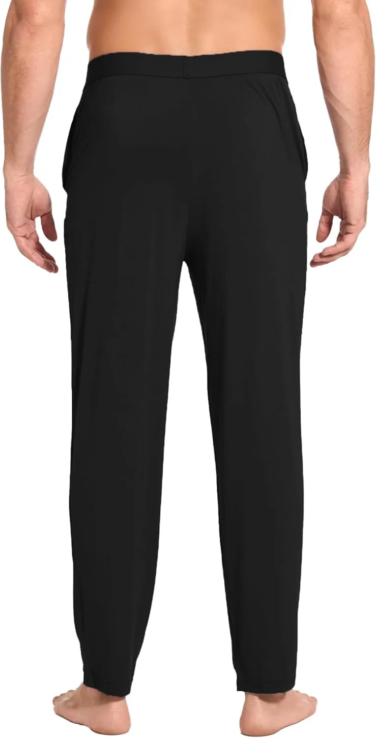 Bamboo-Derived Viscose Men's Pajama Pants Soft Lounge Pants with Pockets