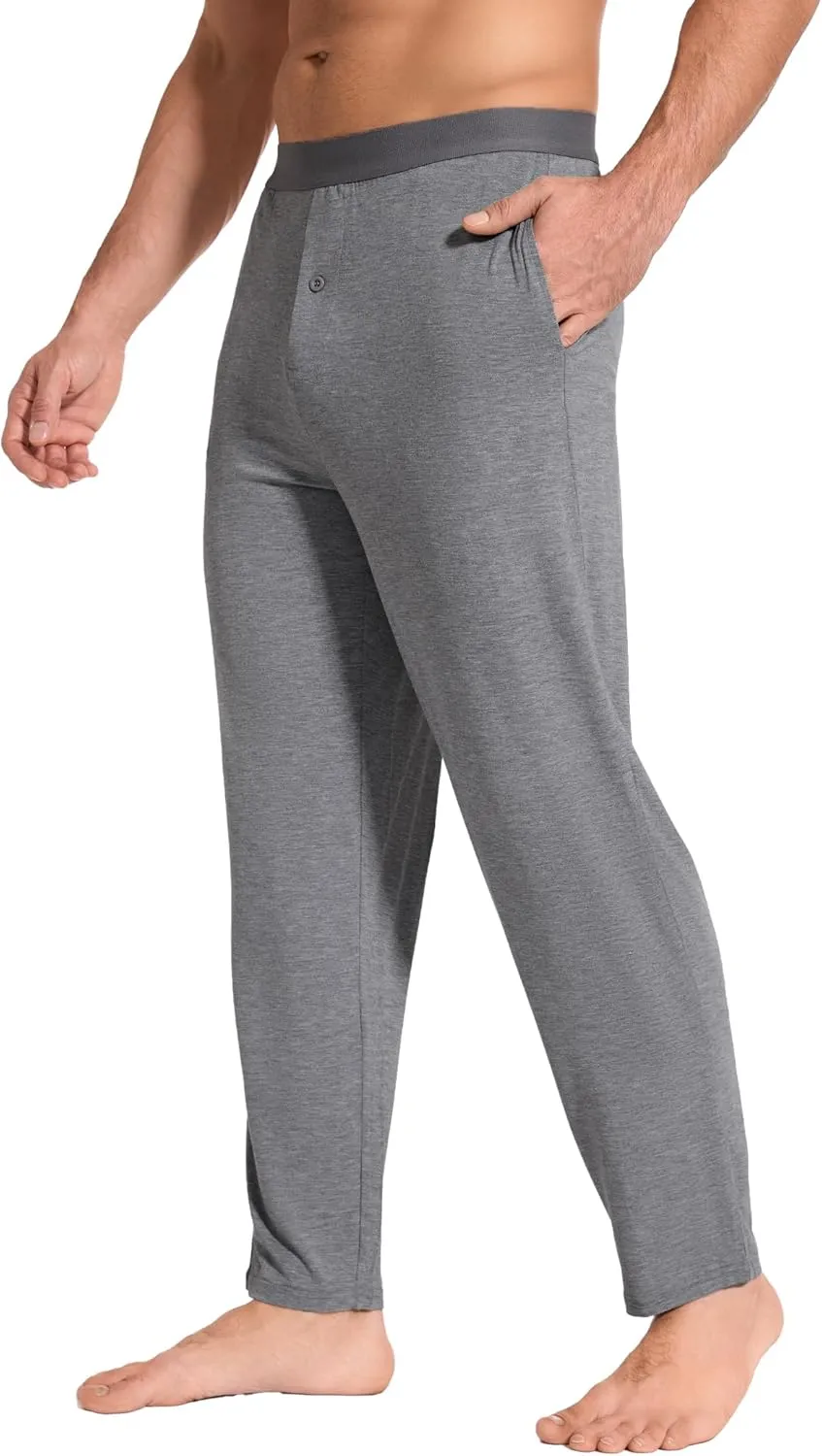 Bamboo-Derived Viscose Men's Pajama Pants Soft Lounge Pants with Pockets