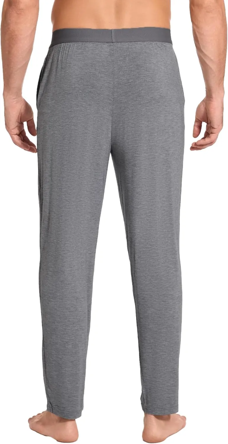 Bamboo-Derived Viscose Men's Pajama Pants Soft Lounge Pants with Pockets