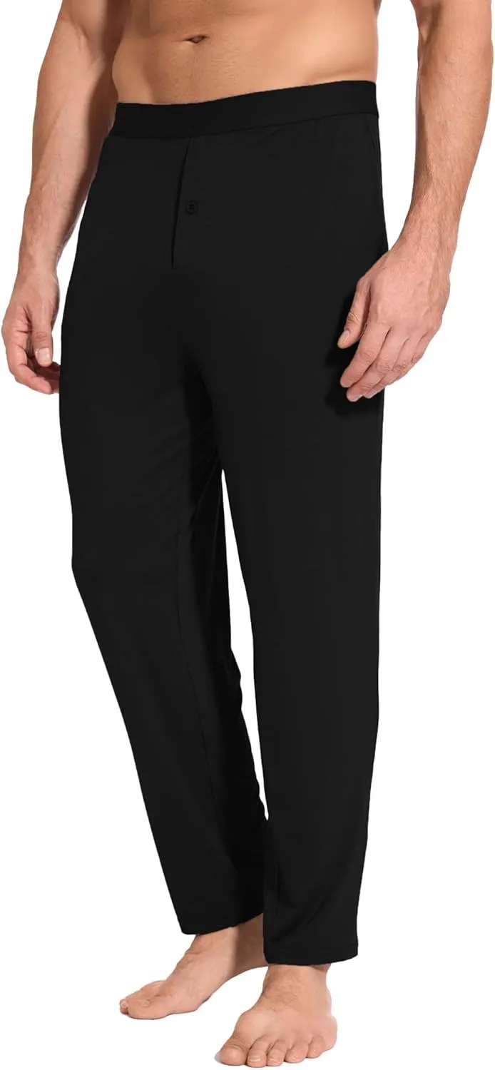 Bamboo-Derived Viscose Men's Pajama Pants Soft Lounge Pants with Pockets