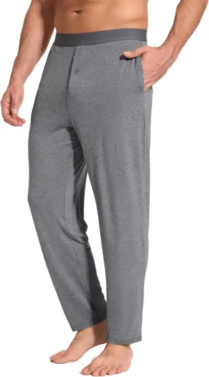 Bamboo-Derived Viscose Men's Pajama Pants Soft Lounge Pants with Pockets