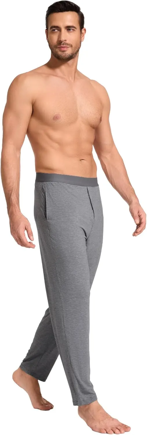 Bamboo-Derived Viscose Men's Pajama Pants Soft Lounge Pants with Pockets