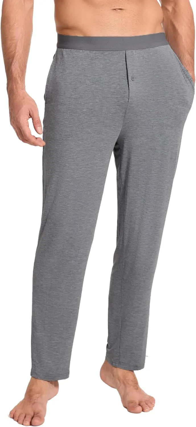 Bamboo-Derived Viscose Men's Pajama Pants Soft Lounge Pants with Pockets