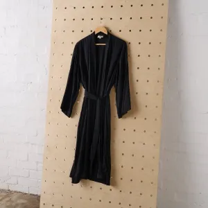 Bamboo Robe in Black - Long Length