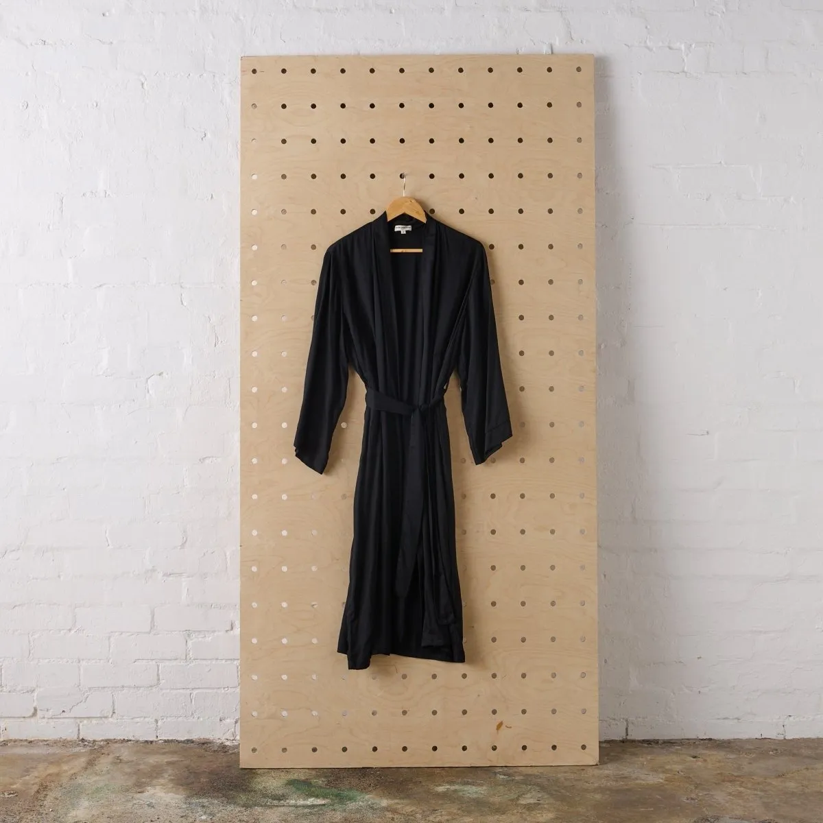 Bamboo Robe in Black - Long Length