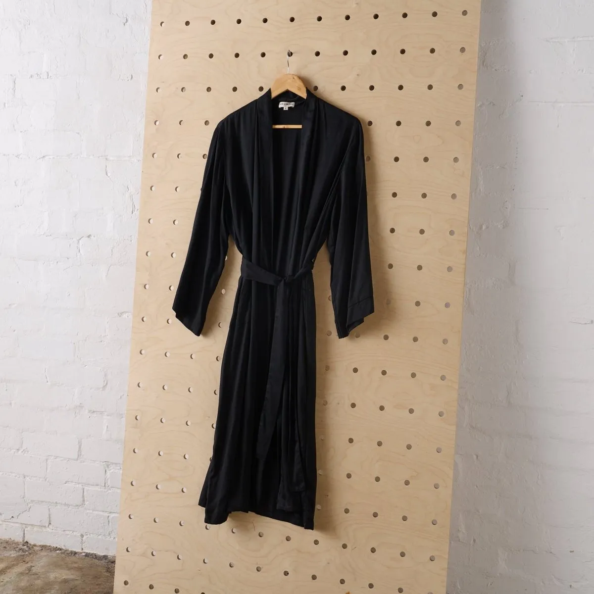 Bamboo Robe in Black - Long Length