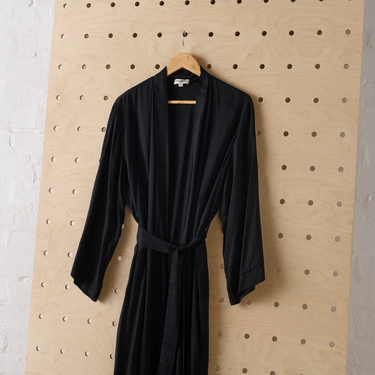 Bamboo Robe in Black - Long Length