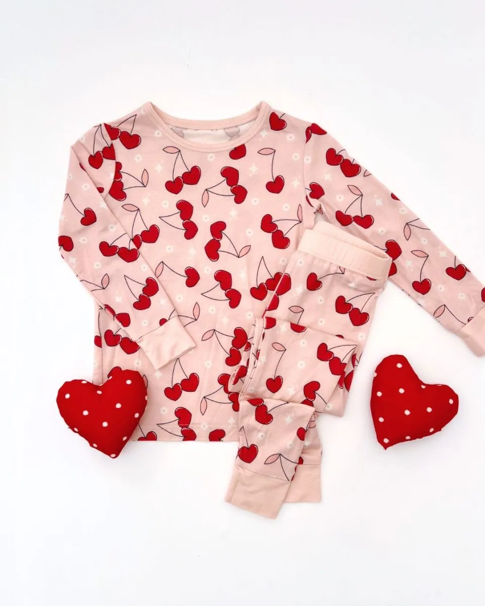 Bamboo Two Piece Set - Cherry Heart