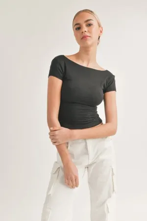 Makenna Open Back Top - Black Odor Resistant Material FrictionResistant Fabric