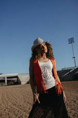 Barnfire Babe Fringe Vest AdjustableHemCuffs