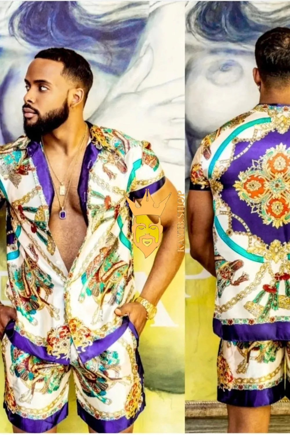 Barocco Print Silk Clothes Set - Elevate Your Fashion Game with Unique Motifs - Personalized Fit for Ultimate Comfort
