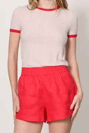 Baseball Tee HighNeckline Durable Chainstitch