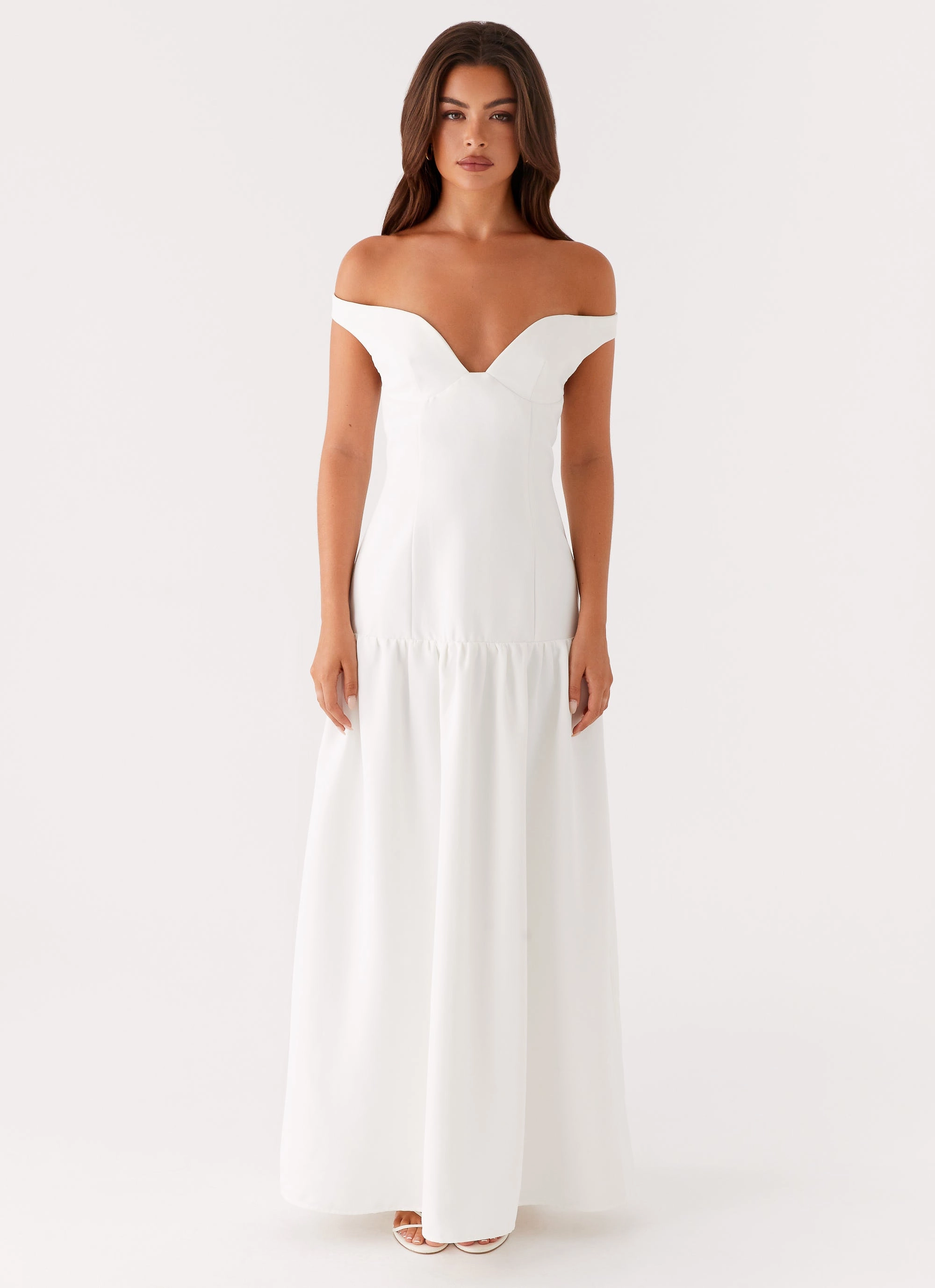 Layerable Piece Flowy casual dress Basel Maxi Dress - White