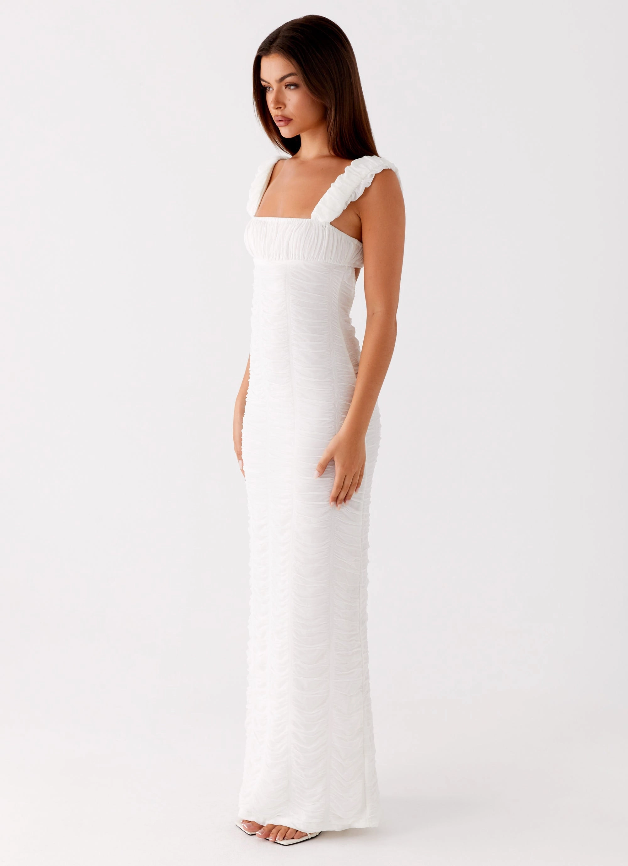 Senses Midi Dress - White Relaxed fit wear
