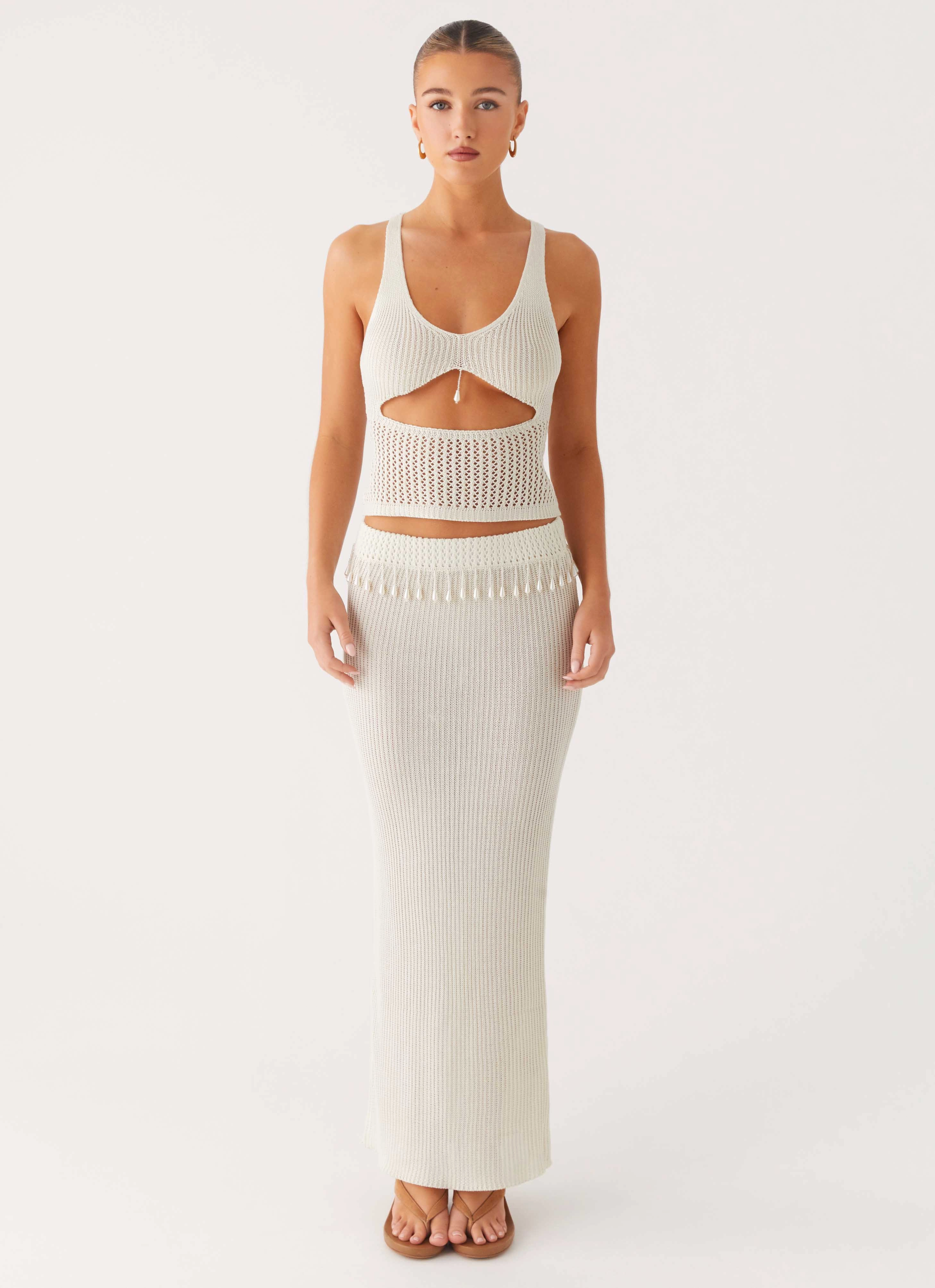 FadeResistant Coating Basilia Knit Top - Off White