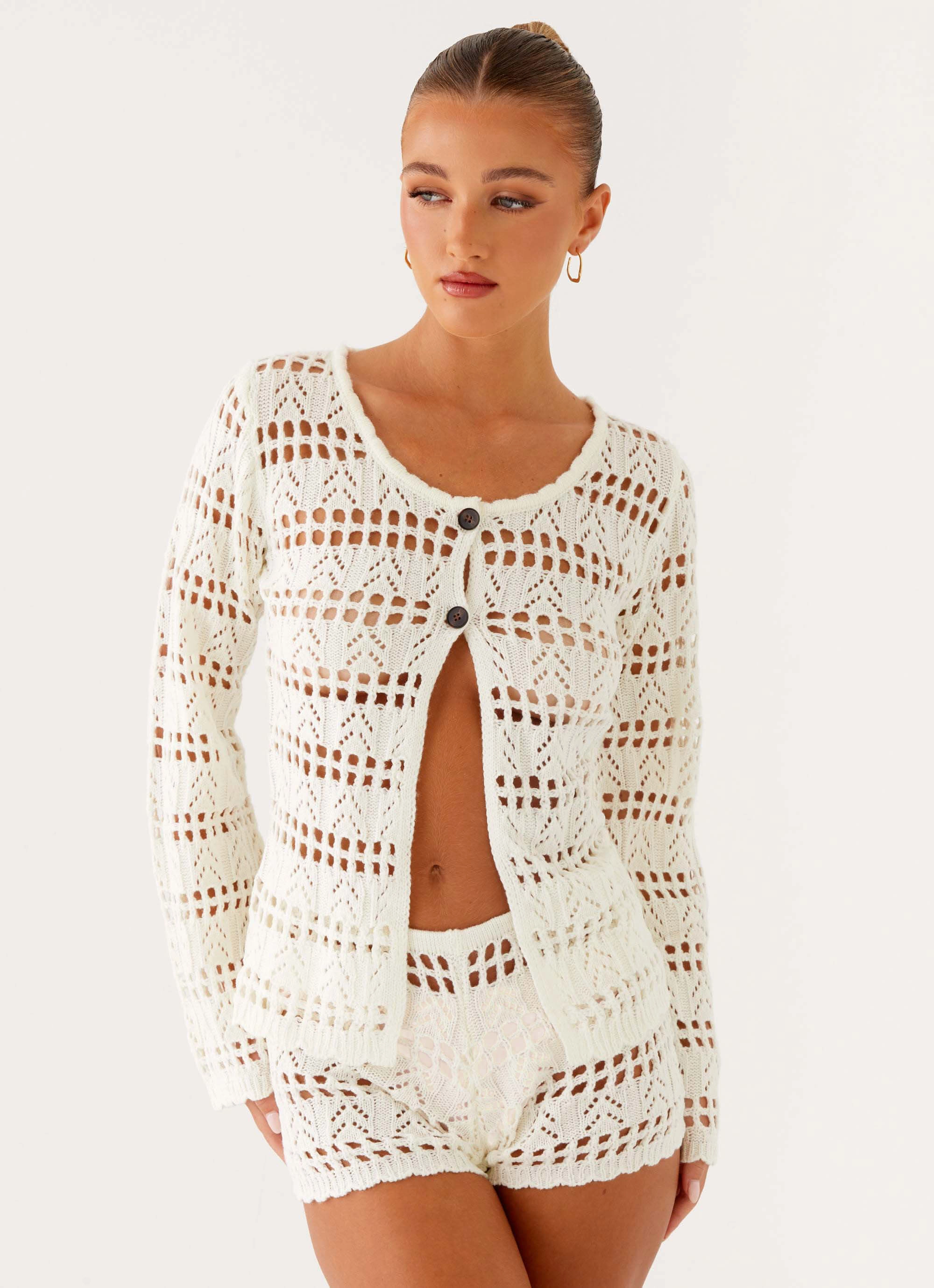 FadeResistantTreatment Baylock Crochet Shorts - White