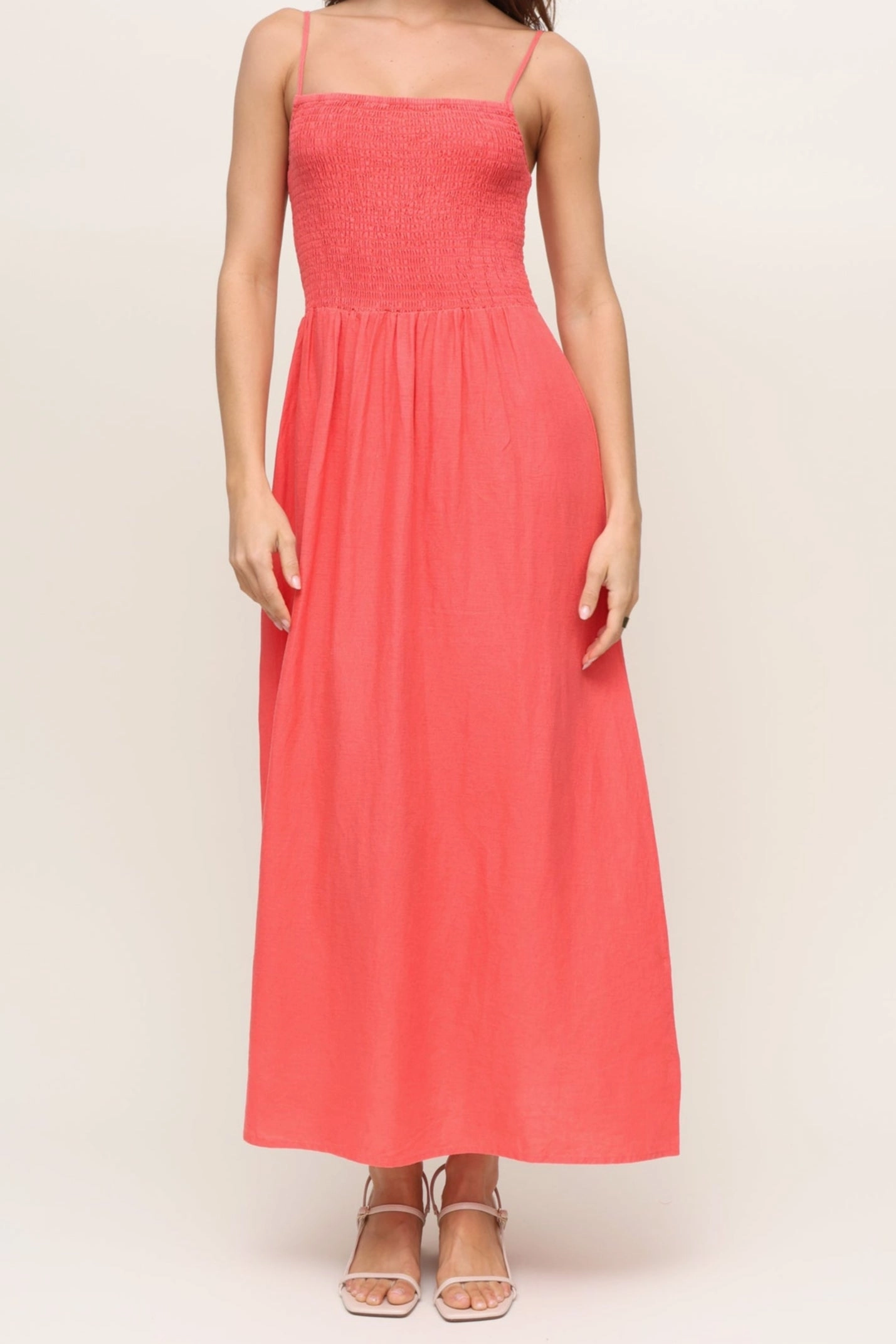Bayside Linen Maxi Dress Stretch-Recovery