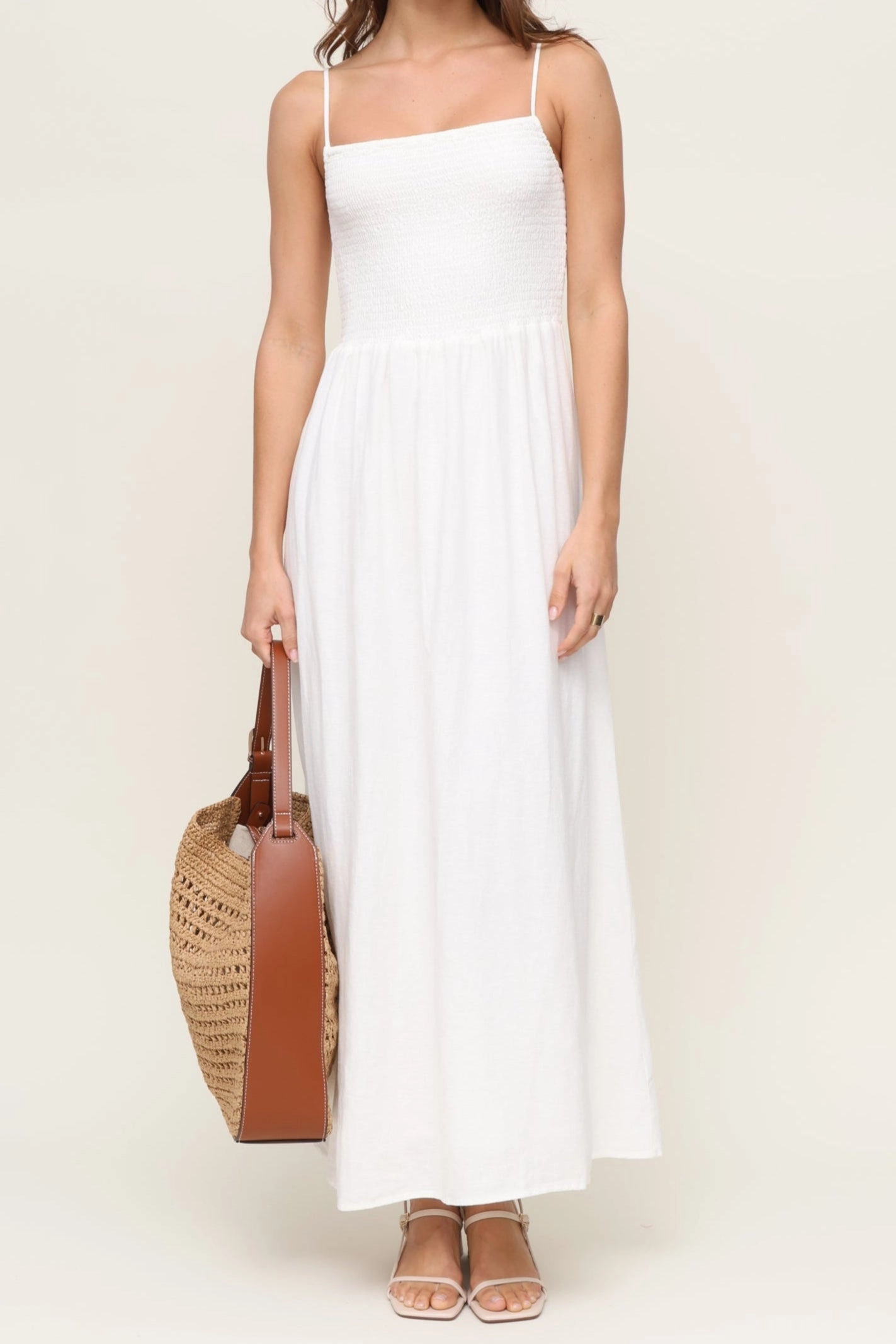 Bayside Linen Maxi Dress Seamless-Look