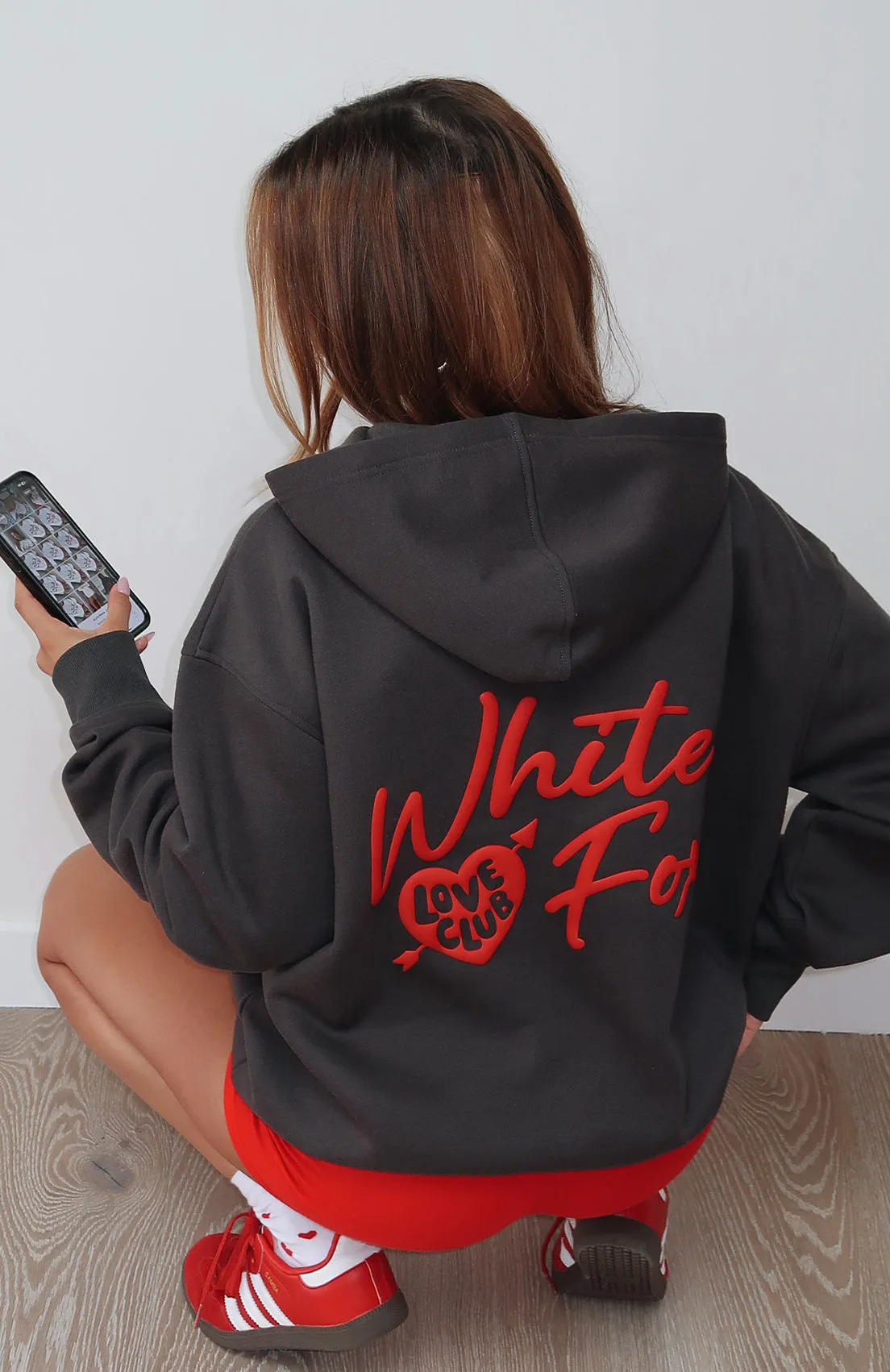 Be My Lover Oversized Hoodie Charcoal