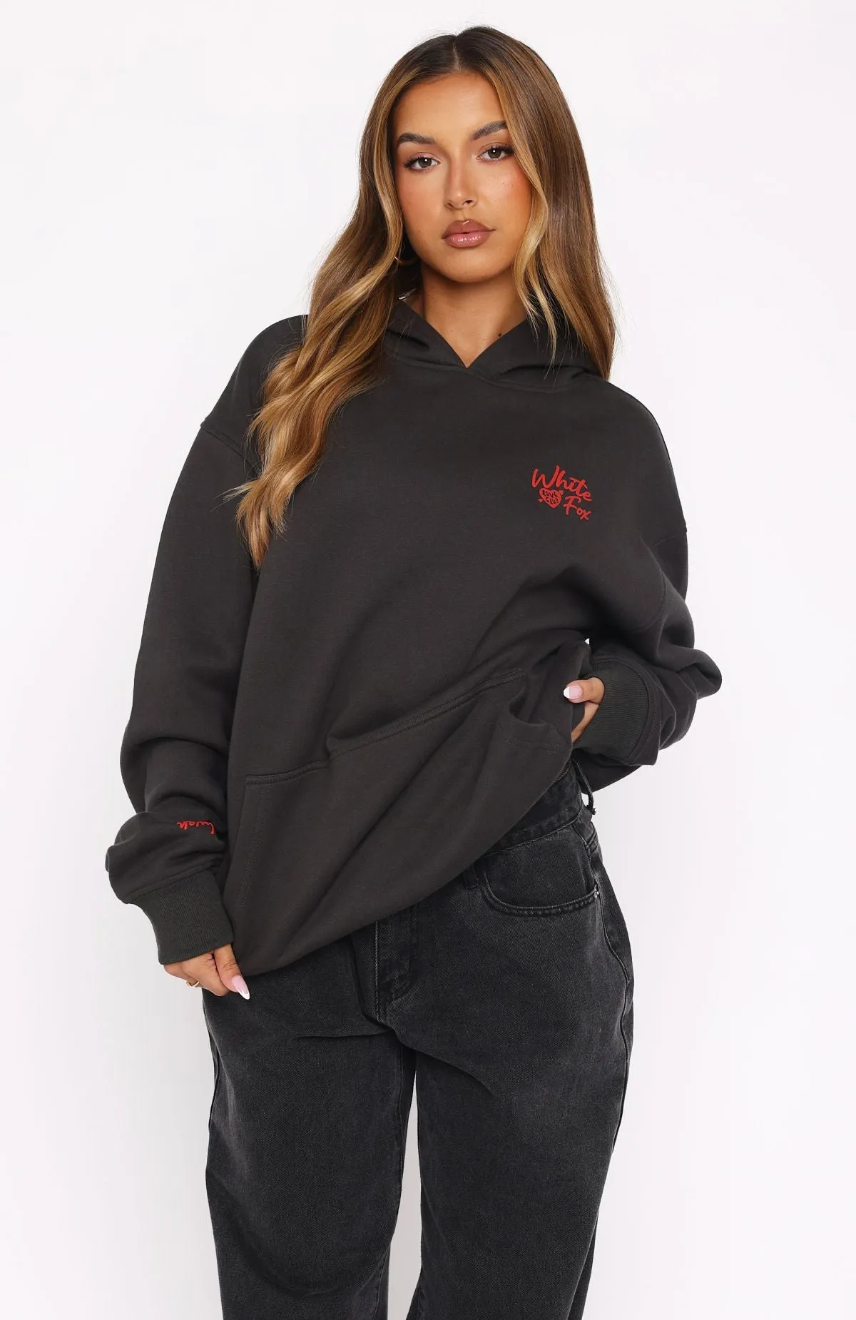 Be My Lover Oversized Hoodie Charcoal