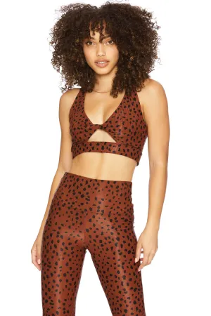 DoubleLayeredShoulders Layered Ply Construction Beach Riot Twist Top - Brown Spot