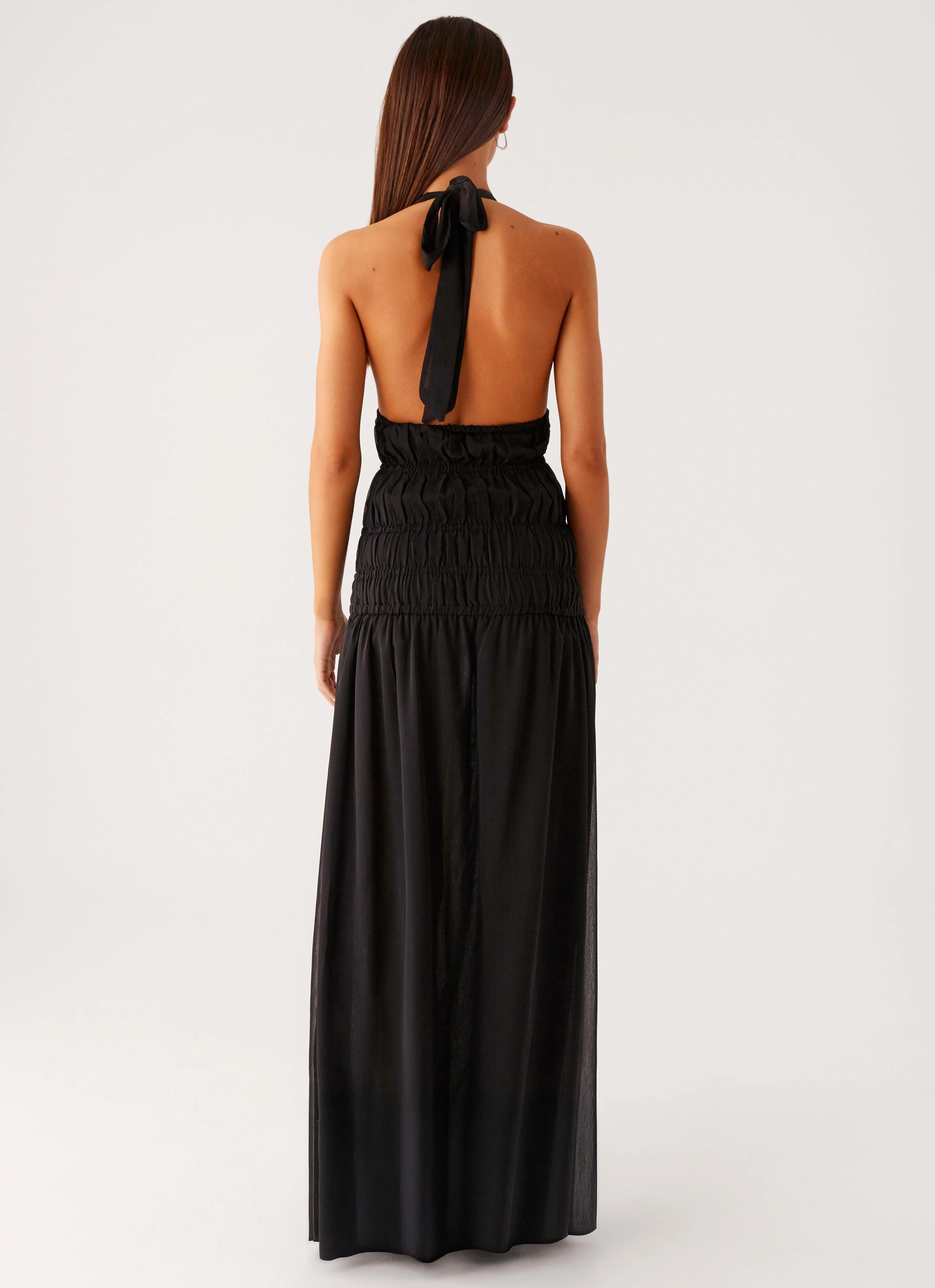 Korean Trend Dione Halter Maxi Dress - Black