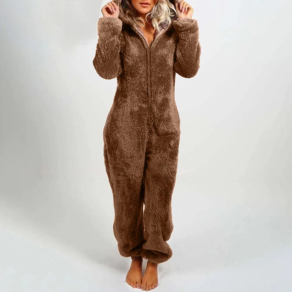 Bear Plush Jumpsuit Onesie