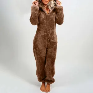 Bear Plush Jumpsuit Onesie