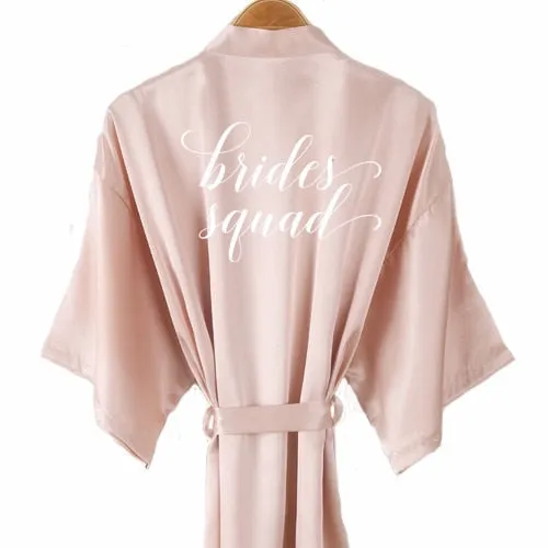 Beautiful Bridal Party Bathrobes Faux Satin-Silk Robes for Everyone in Wedding Party