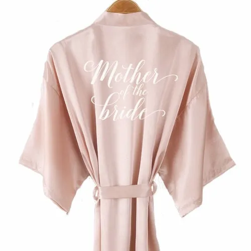 Beautiful Bridal Party Bathrobes Faux Satin-Silk Robes for Everyone in Wedding Party