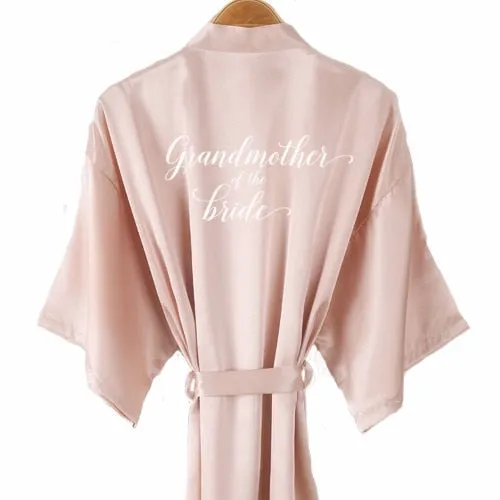 Beautiful Bridal Party Bathrobes Faux Satin-Silk Robes for Everyone in Wedding Party