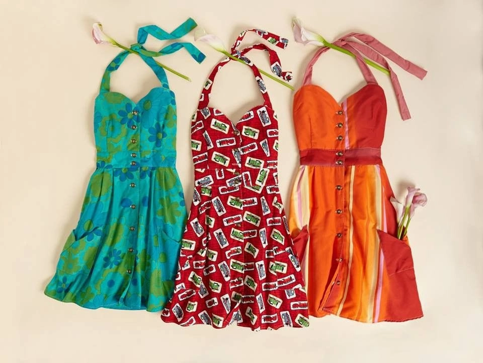 Vacation Outfit Figure-Skimming Bedding Dress one of a kind