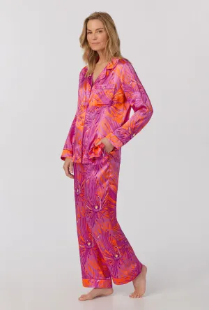 Bedhead x Trina Turk Fuji Mums Long Sleeve Classic Washable Silk PJ Set