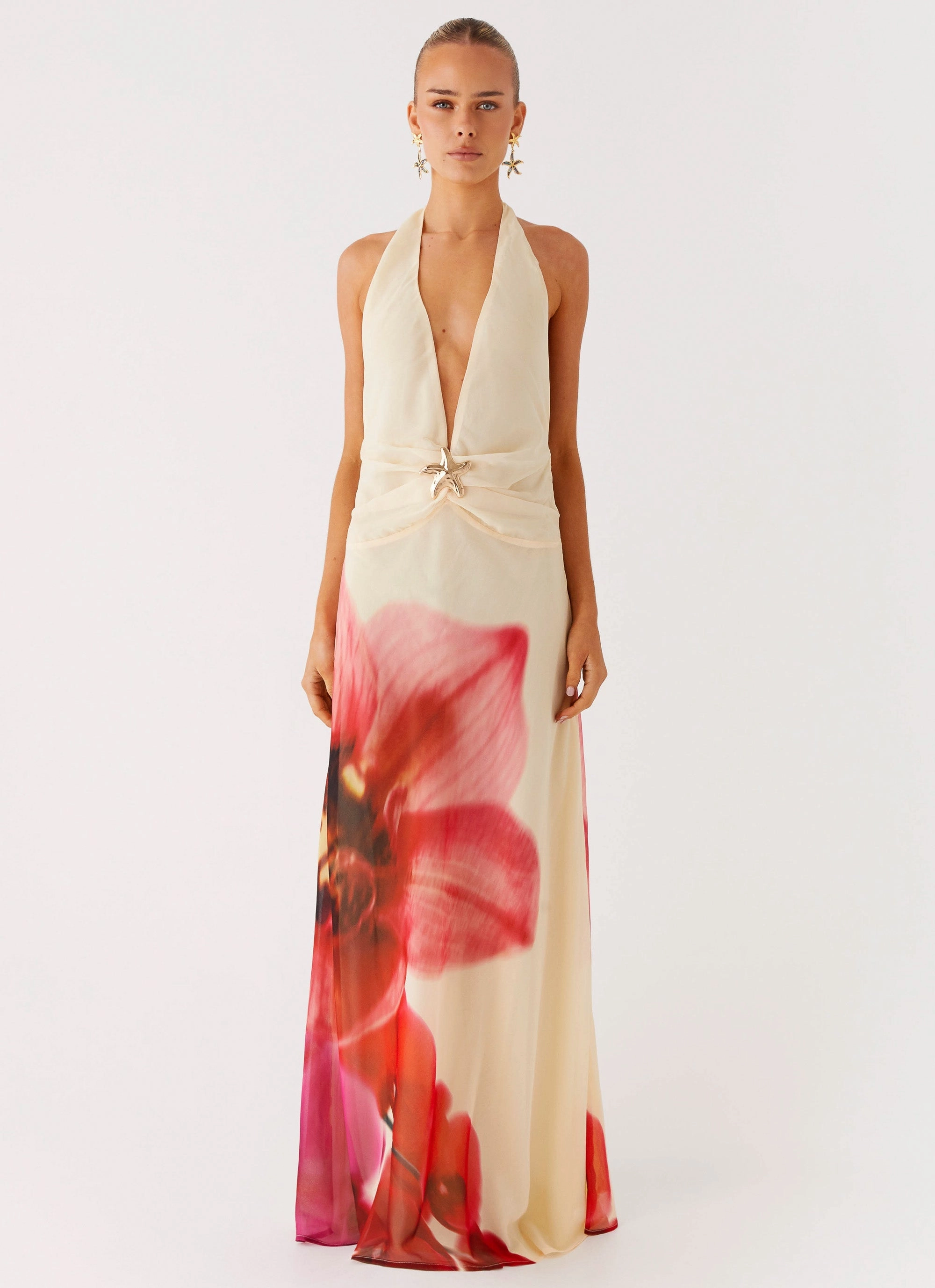 Work Comfort Whimsical Mood Belivia Maxi Dress - Yellow Bloom