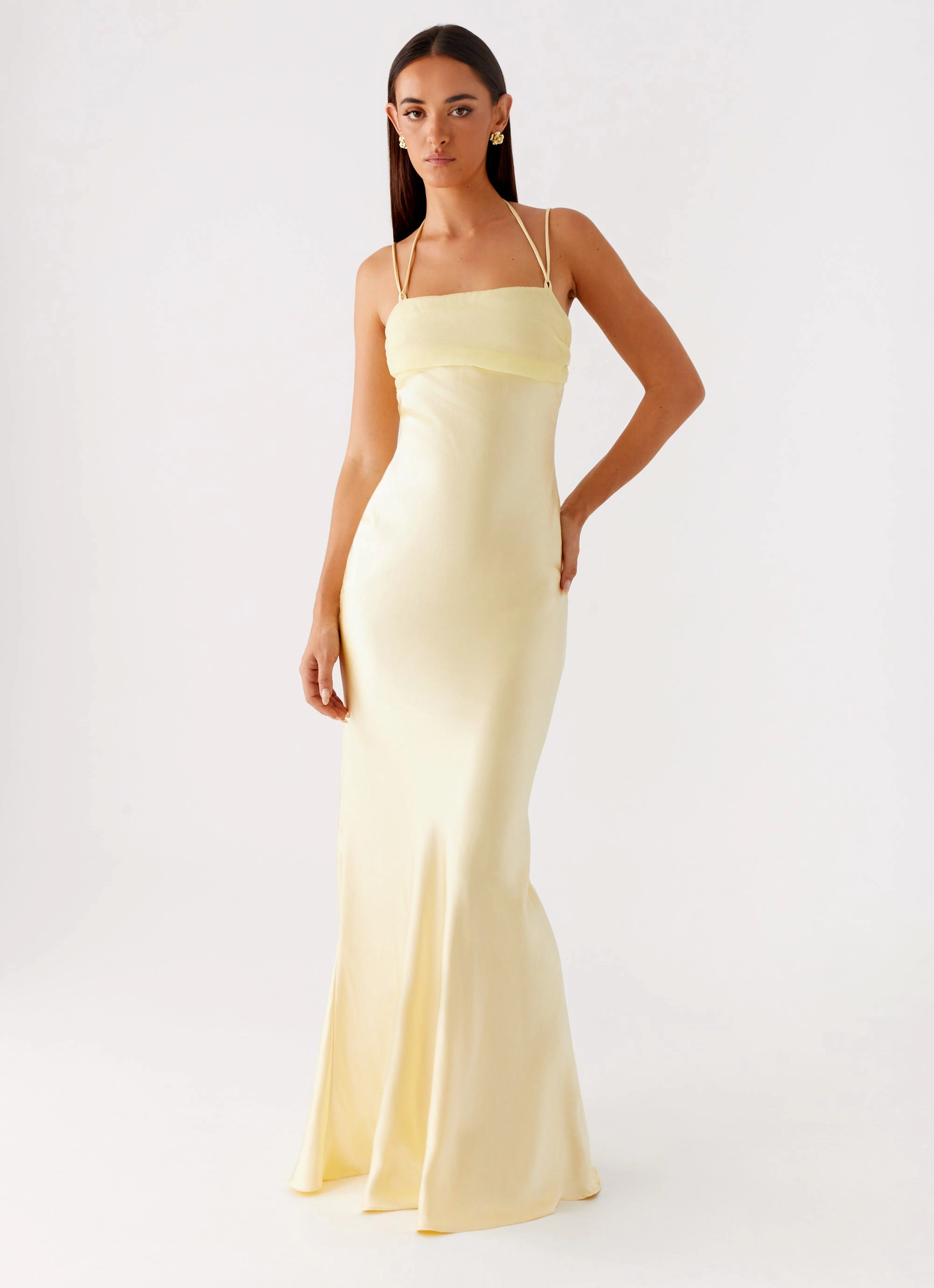 Sleek Wear Cozy Drape Belize Maxi Dress - Yellow